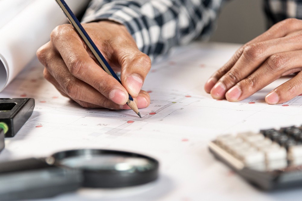 A founder's hand writing on paper.