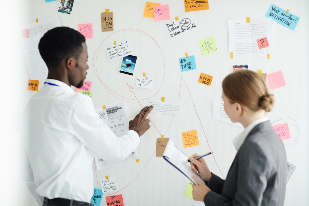 A project roadmapping session during a SaaS product discovery phase to scope a reliable SaaS MVP development project.